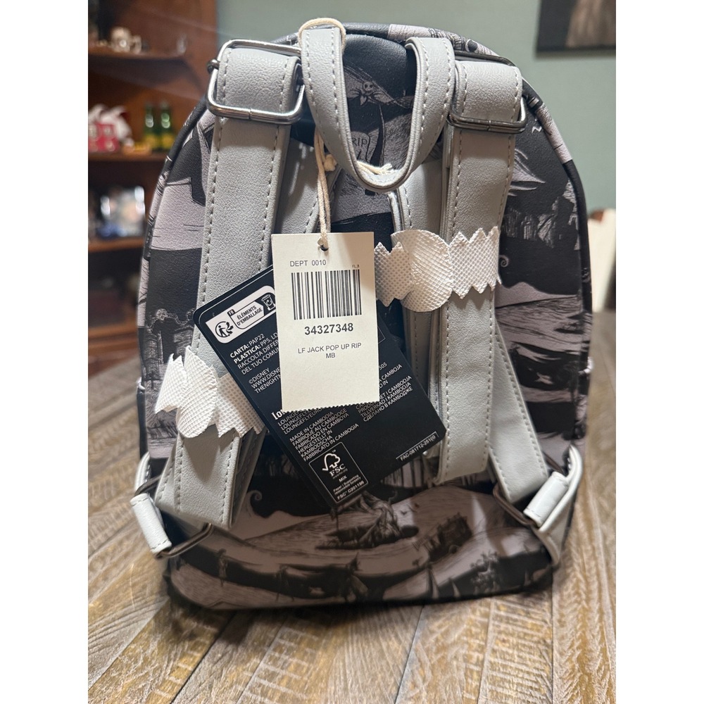 Loungefly Nightmare Before Christmas Jack Skellington Mini Backpack NWT Black - Picture 10 of 13